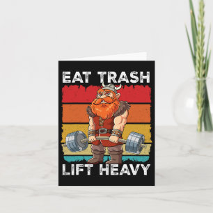 Viking Gym Weight Training Eat Trash Lift Heavy 1  Card