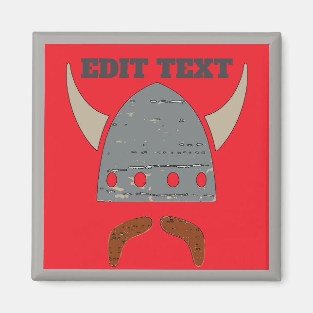 Viking Head, add text,  Magnet (Front)