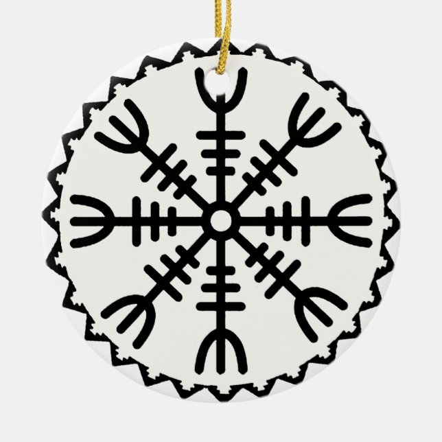 Viking Helm of Awe Ceramic Ornament (Front)