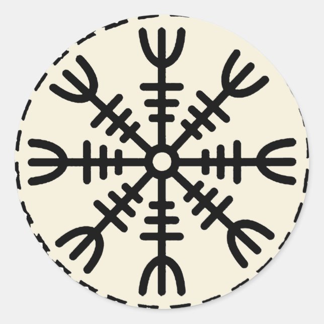 Viking Helm of Awe Classic Round Sticker (Front)