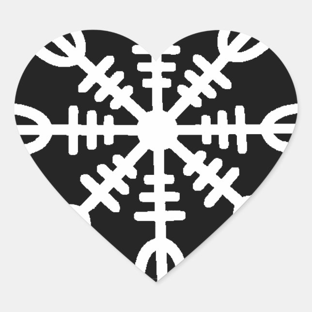 Viking Helm of Awe Heart Sticker (Front)