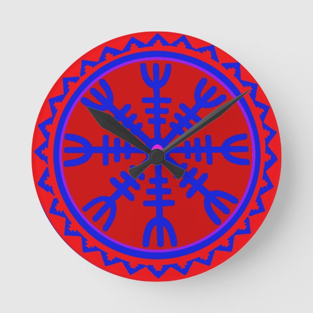 Viking Helm of Awe Wall Clock (Front)