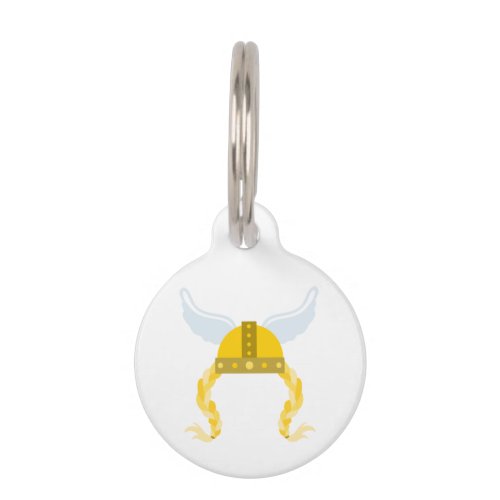 Viking Helmet Braids Pet ID Tag