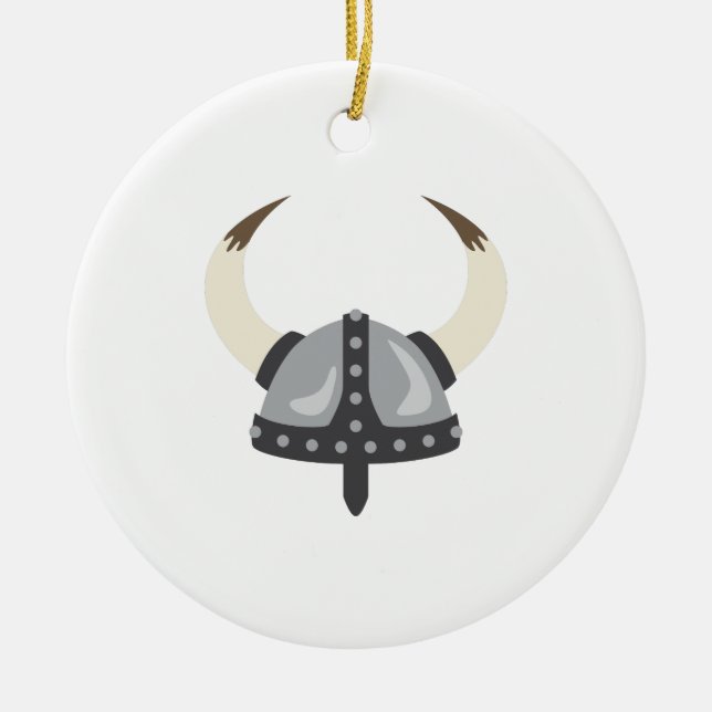Viking Helmet Ceramic Ornament (Front)