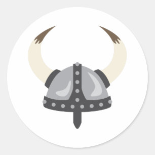 Viking Helmet Classic Round Sticker