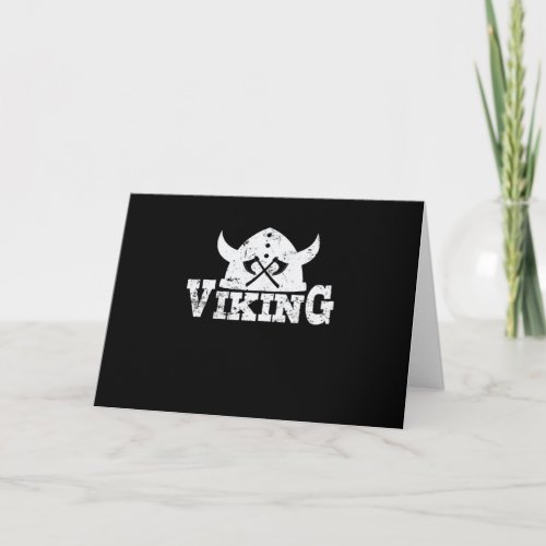 Viking helmet with crossed axes card
