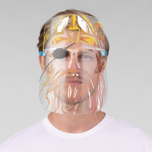 Viking helmet with moustache & beard face shield