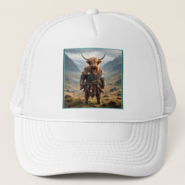 Viking Highland Cow,  Trucker Hat (Front)