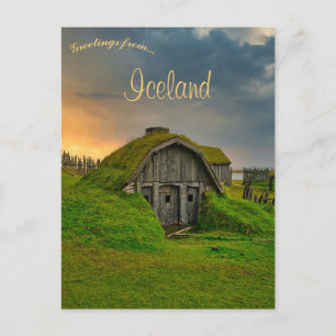 Viking Home in Vestrahorn Iceland Postcard