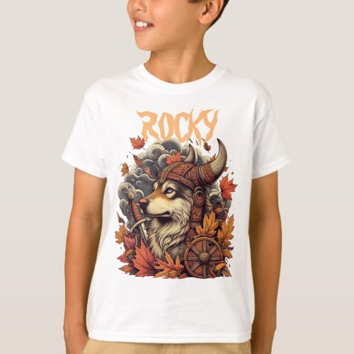 Viking Husky Dog T_Shirt