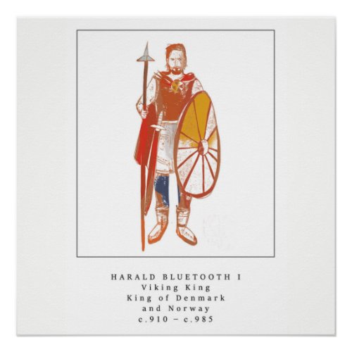 Viking King Harald Bluetooth Poster