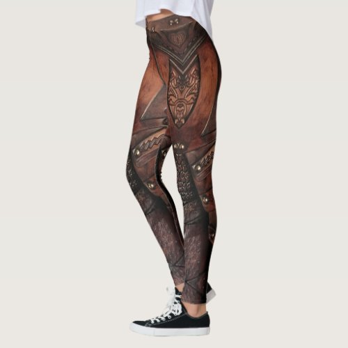 Viking Leather Armor Vest Abstract Leggings