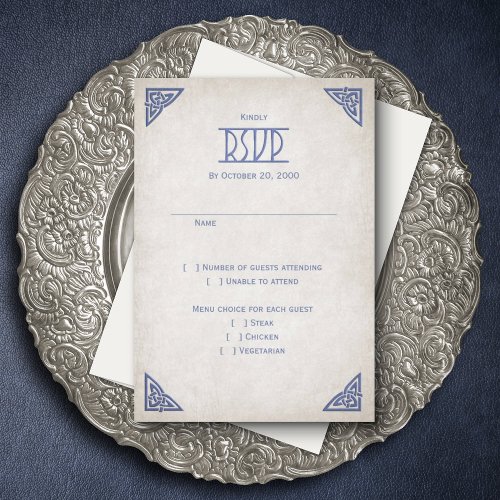 Viking Leather Wedding RSVP Card