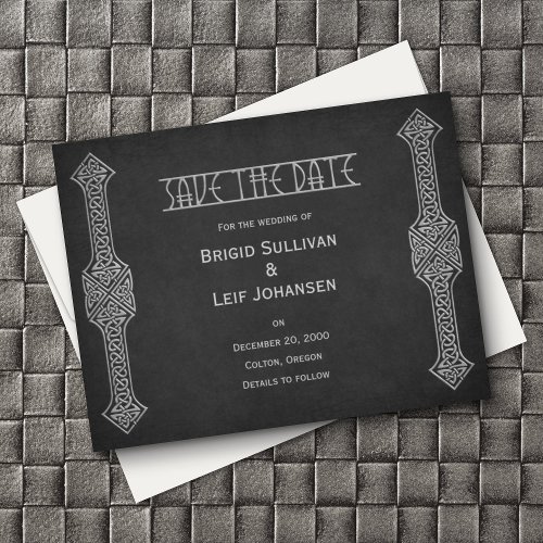 Viking Leather Wedding Save The Date