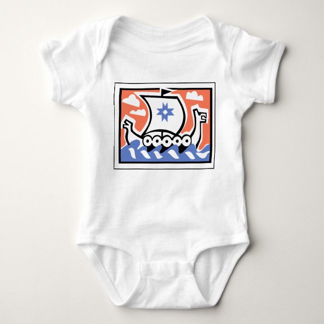 Viking Longboat Baby Bodysuit (Front)
