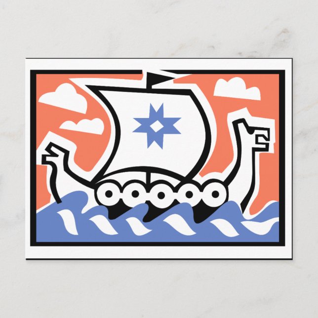 Viking Longboat Postcard (Front)