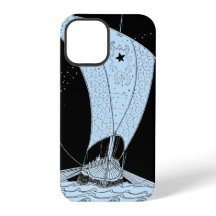 Viking Longship at Night Blue