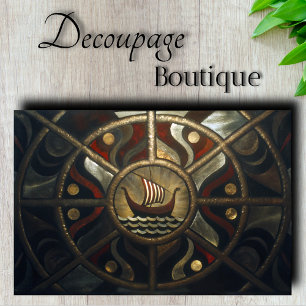 Viking Longship Medallion Decoupage Tissue Paper