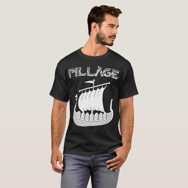 Viking Longship Pillage T-shirt (Front Full)