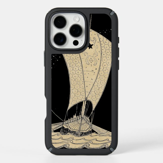 Viking Longship Sepia Speck iPhone Case (Front)
