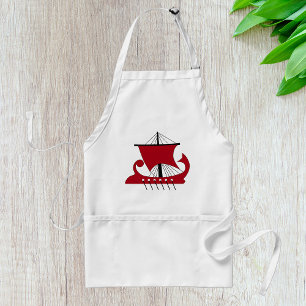 Viking Longship Silhouette Drakkar Ship Adult Apron