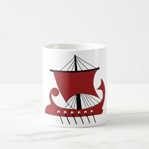 Viking Longship Silhouette Drakkar Ship  Coffee Mug