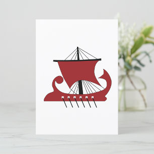 Viking Longship Silhouette Drakkar Ship  Invitation