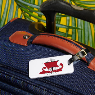 Viking Longship Silhouette Drakkar Ship  Luggage Tag