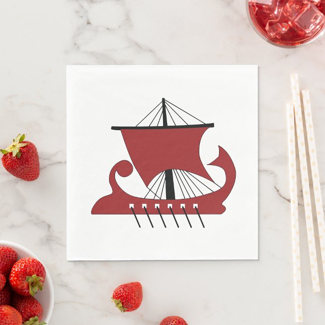Viking Longship Silhouette Drakkar Ship  Napkins (Creator Uploaded)