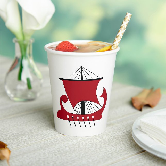 Viking Longship Silhouette Drakkar Ship  Paper Cups (Creator Uploaded)