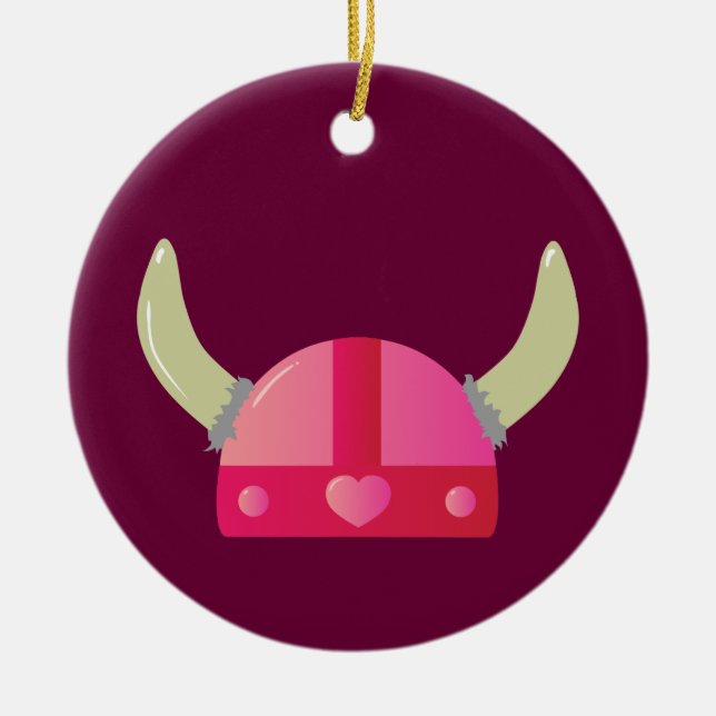 Viking Love Helmet Ceramic Ornament (Front)