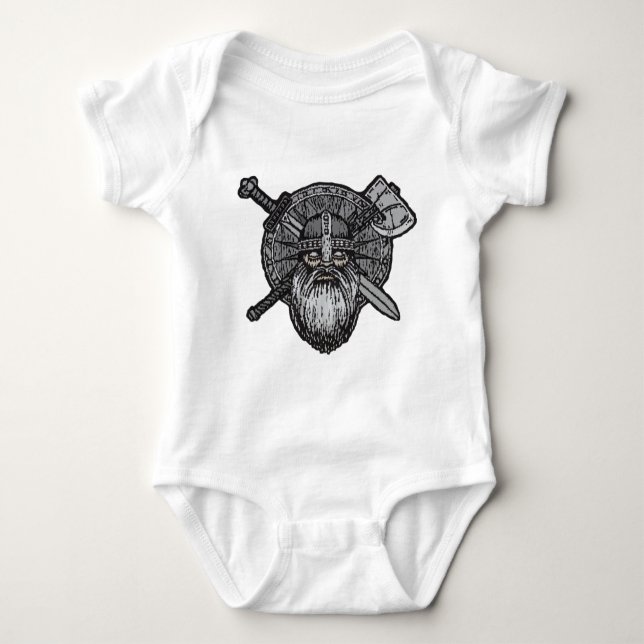 viking man germanic nordic norse runic baby bodysuit (Front)