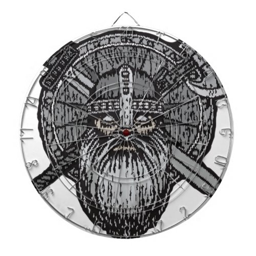 viking man germanic nordic norse runic dartboard with darts