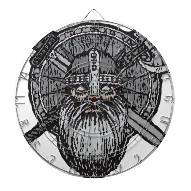 viking man germanic nordic norse runic dartboard with darts (Front)