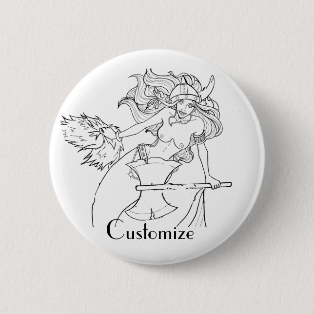 Viking Mermaid Warrior Thunder_Cove Button (Front)