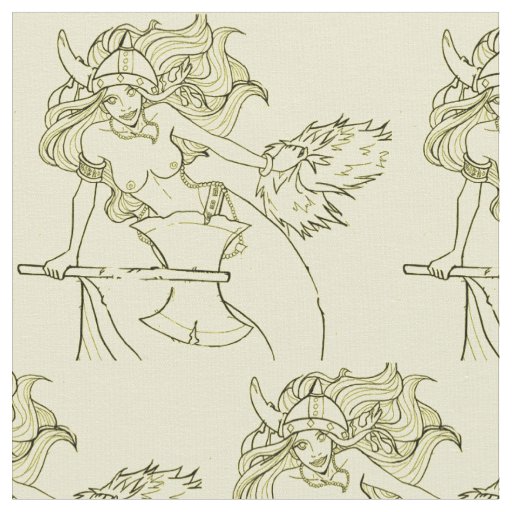 Viking Mermaid Warrior Thunder_Cove  Fabric
