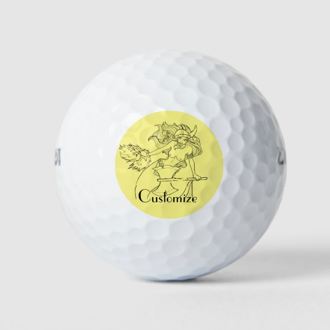 Viking Mermaid Warrior Thunder_Cove  Golf Balls (Front)