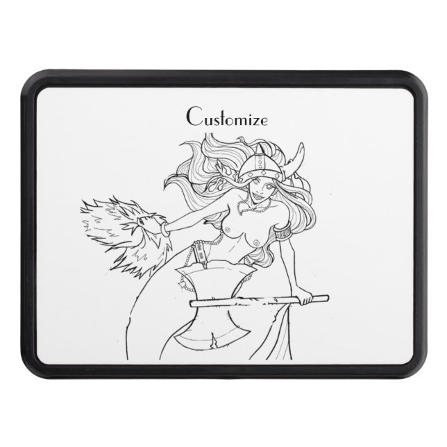 Viking Mermaid Warrior Thunder_Cove Hitch Cover (Front)