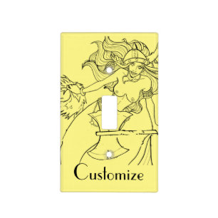 Viking Mermaid Warrior Thunder_Cove Light Switch Cover