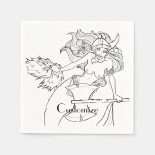 Viking Mermaid Warrior Thunder_Cove Napkins