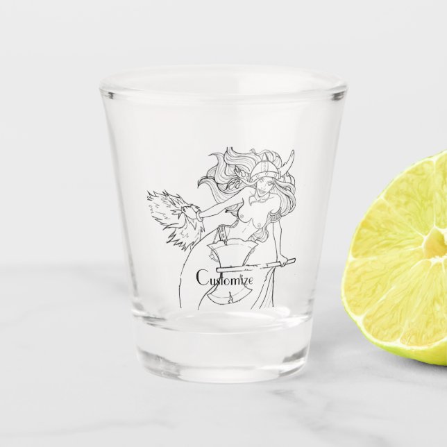 Viking Mermaid Warrior Thunder_Cove  Shot Glass (Front)