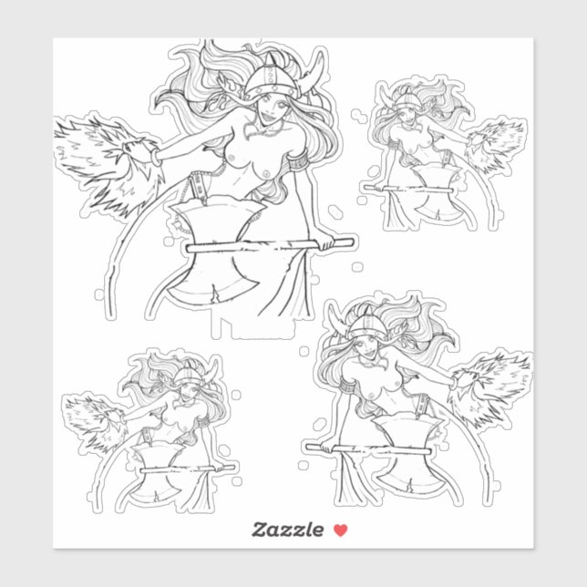 Viking Mermaid Warrior Thunder_Cove Sticker (Sheet)