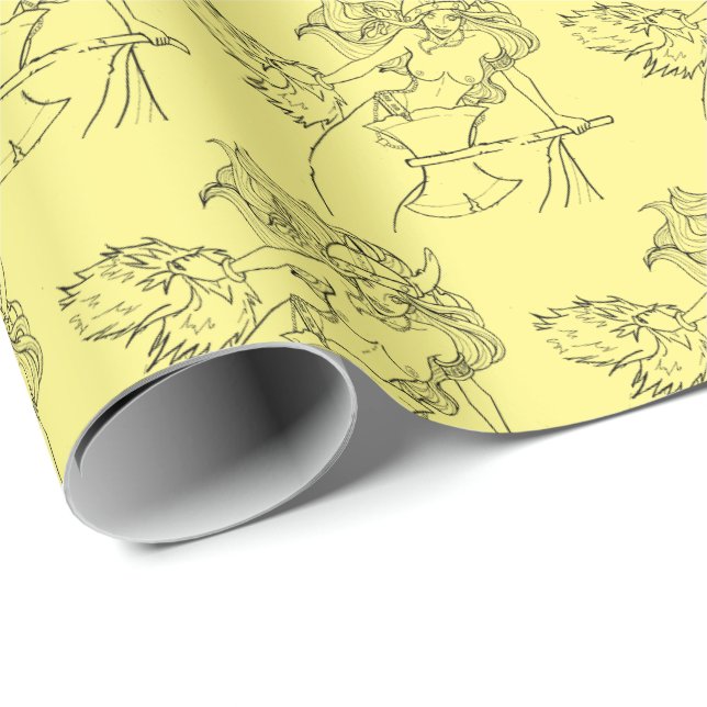 Viking Mermaid Warrior Thunder_Cove  Wrapping Paper (Roll Corner)