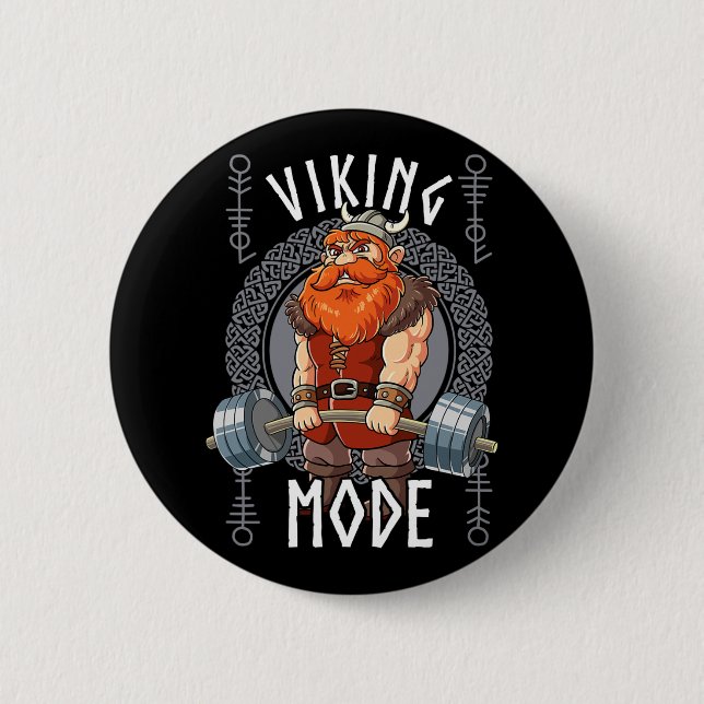 Viking Mode Gym Bodybuilding  Button (Front)