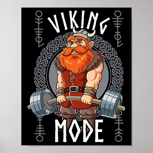 Viking Mode Gym Bodybuilding  Poster (Front)