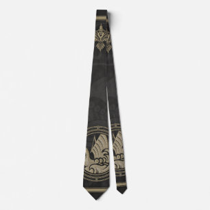 Viking mystical charm with elegant Celtic knots. Neck Tie