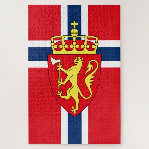 Viking Nordic Norway Norwegian flagcoat of arms Jigsaw Puzzle