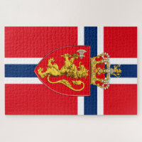 Viking Nordic Norway Norwegian Flag/Coat Of Arms Jigsaw Puzzle | Zazzle