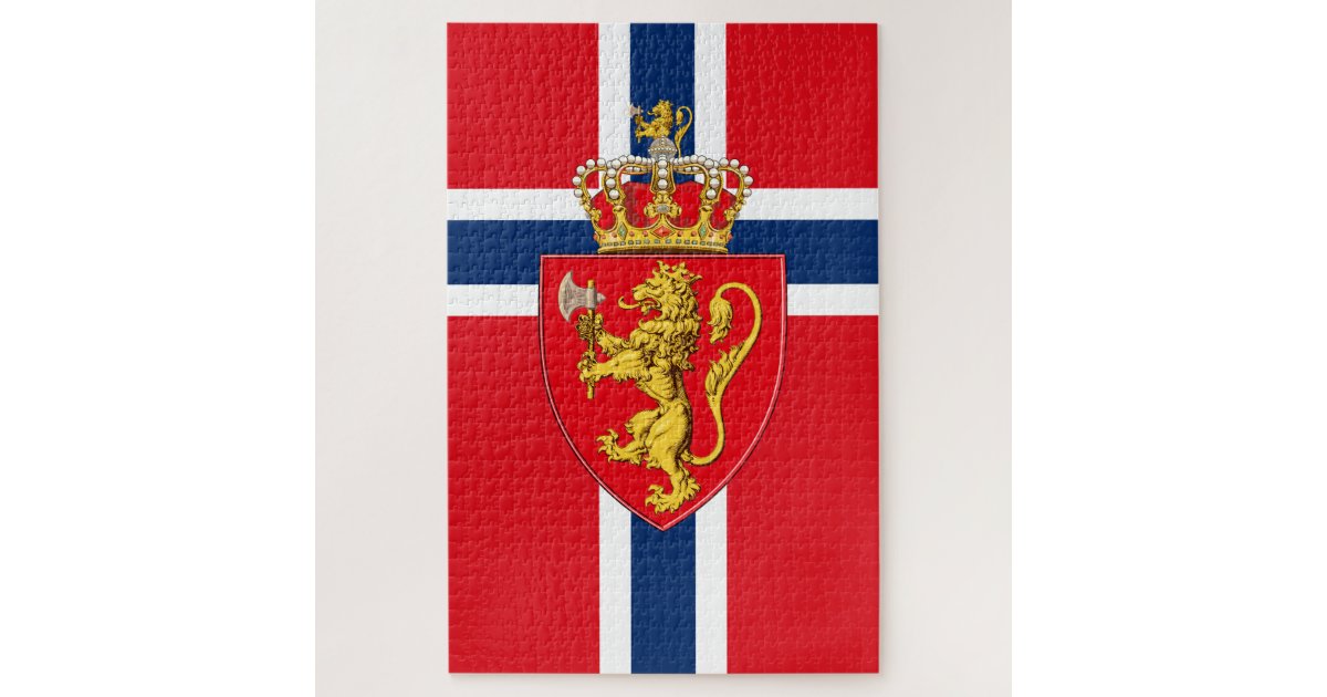 Viking Nordic Norway Norwegian Flag/Coat Of Arms Jigsaw Puzzle | Zazzle