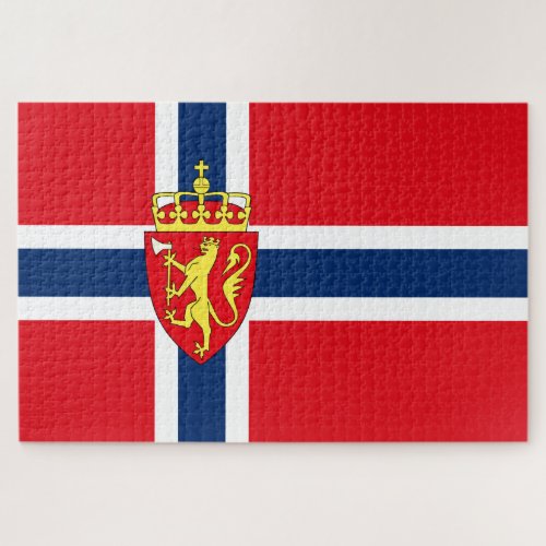 Viking Nordic Norway Norwegian flagcoat of arms Jigsaw Puzzle